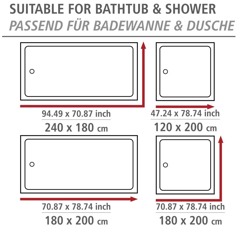 Sprchový záves 180x200 cm Alara - Wenko