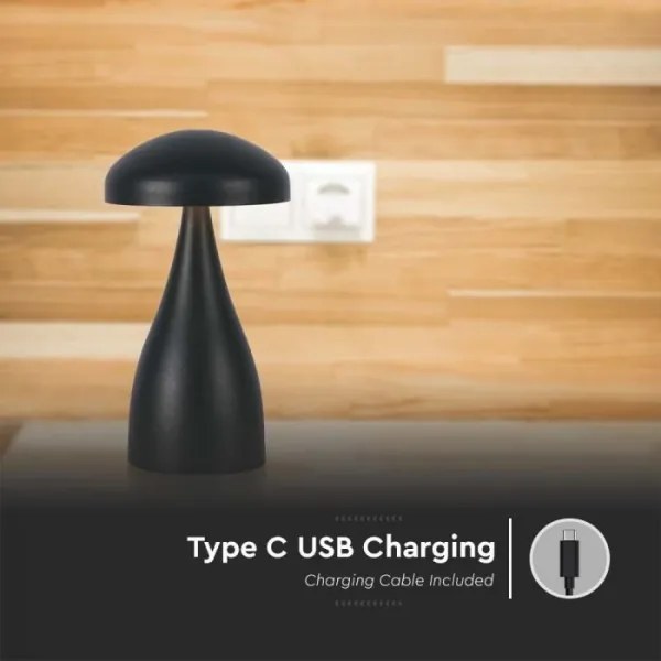 LED Stmievateľná dobíjacia stolná lampa LED/1W/5V 3000-6000K 1800 mAh čierna