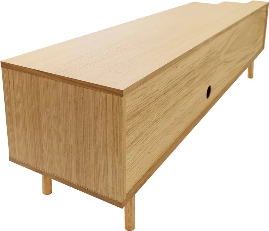 TV stolík v dekore duba v prírodnej farbe 189x50x44 cm Shift – Woodman