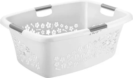 Kôš na bielizeň Flowers 50 l, biely%