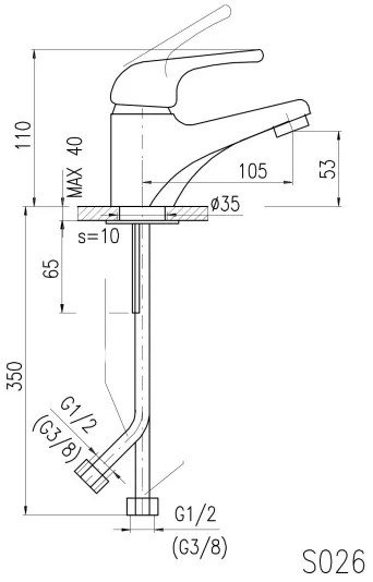 RAV Slezák SA026.0 - Umývadlová batéria SAZAVA 11,5 cm lesklý chróm