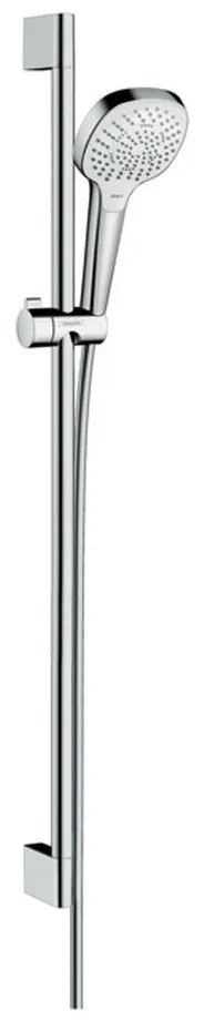 Hansgrohe Croma Select E, sprchová sada Multi EcoSmart 9 l/min so sprchovou tyčou 90 cm, biela/chrómová, HAN-26591400