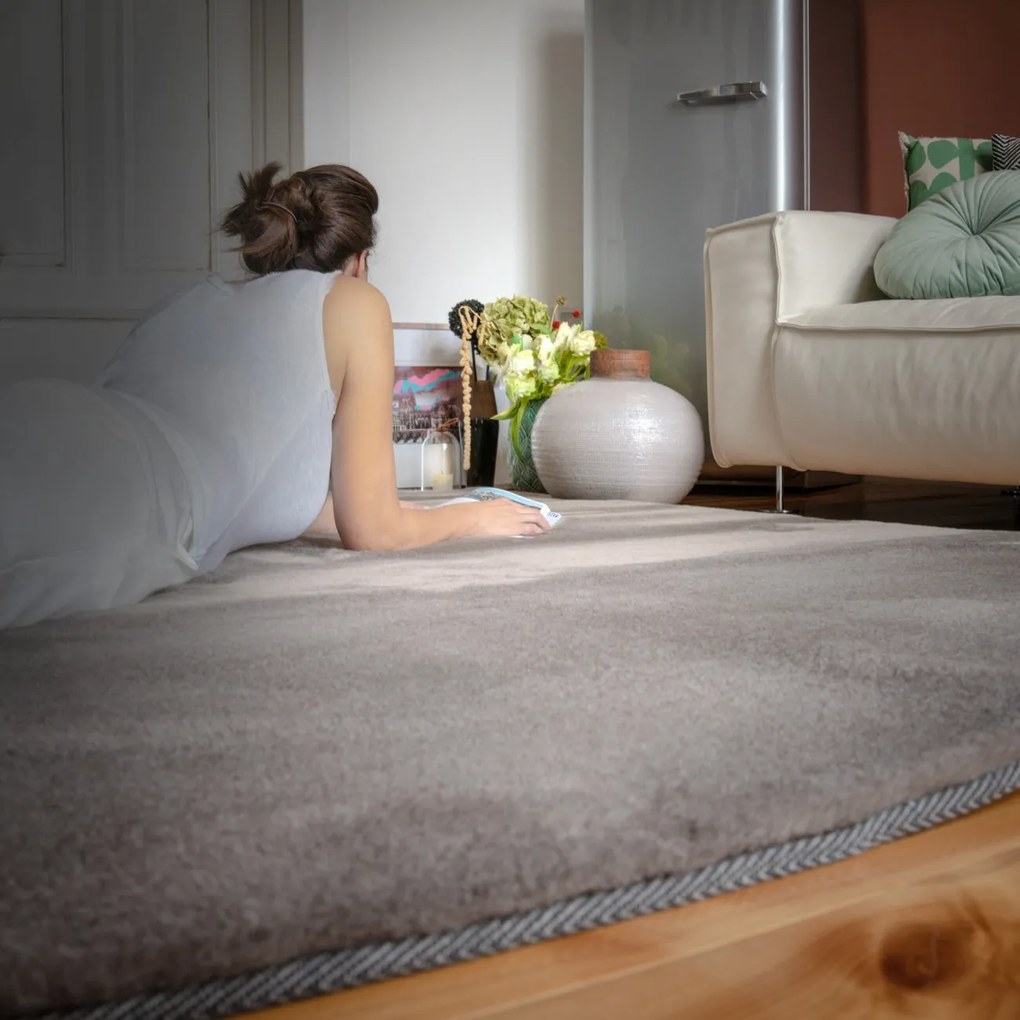 Obsession, AKCIA: 80x80 (průměr) kruh cm Kusový koberec My Jazz 730 taupe, hnedá, obývacia izba