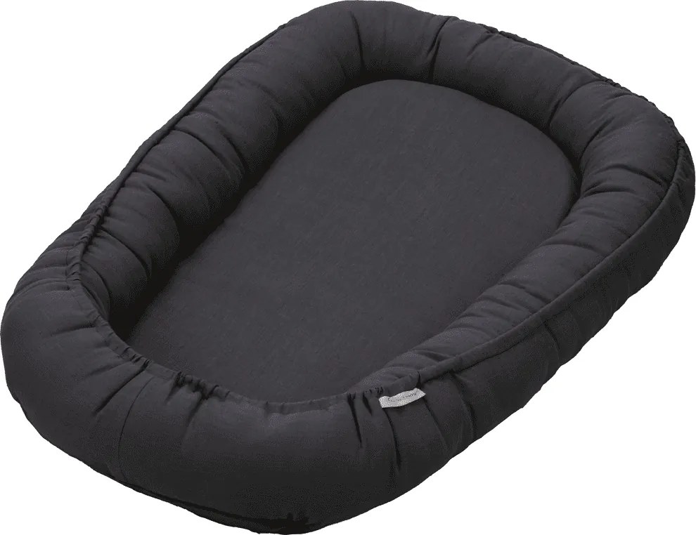 Ľanové hniezdo pre bábätko grafitové