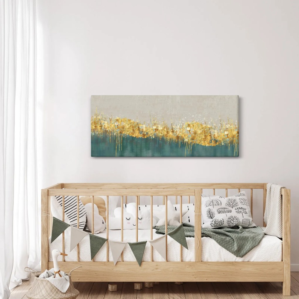 Obraz - Textúra so zlatým dekorom (120x50 cm)
