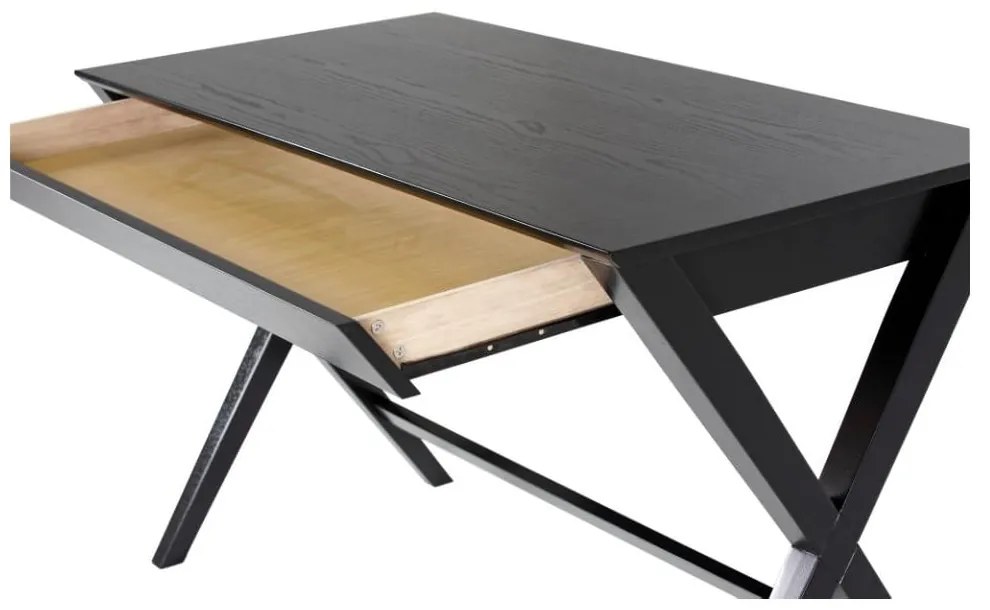 Čierny písací stôl so zásuvkou Actona Writex