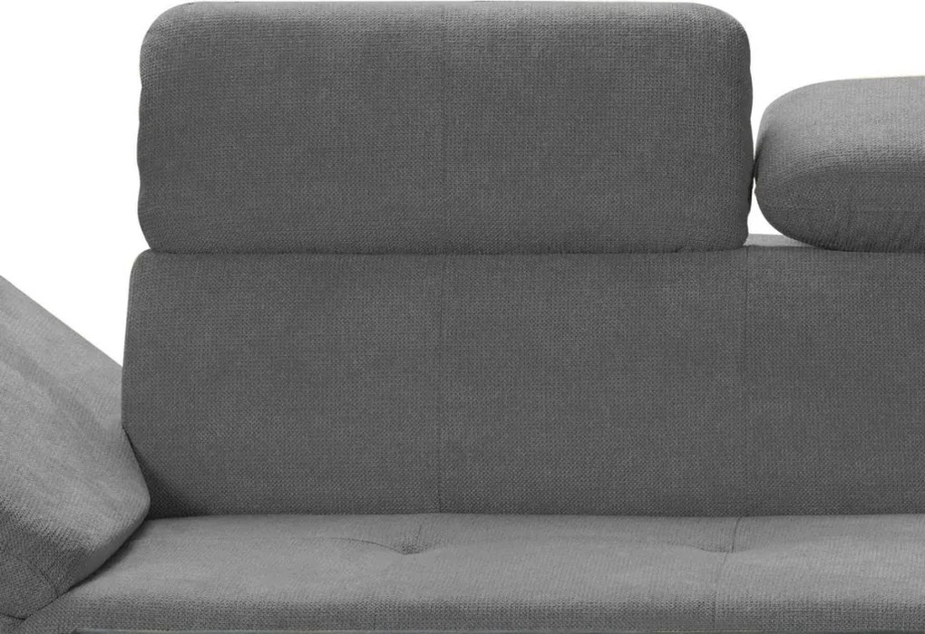 Rohová sedacia súprava Gisele, stredne šedá látka, pravý roh