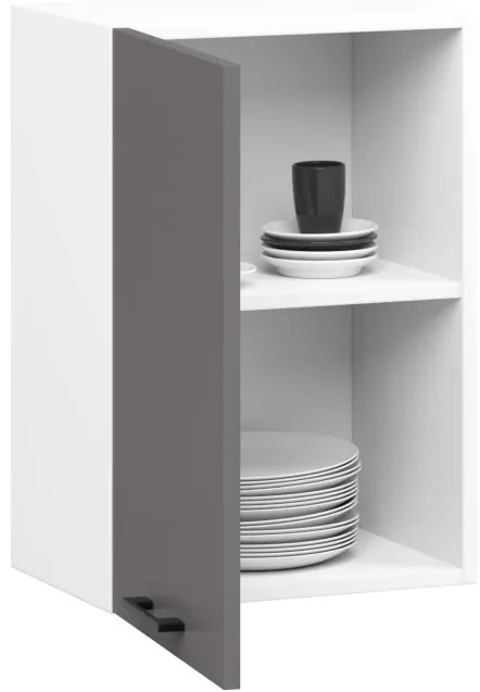 Horná kuchynská skrinka OLIWIA W40 H580 biela / grafitová / sivá