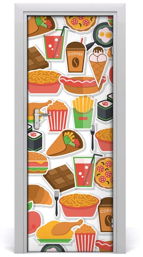 Fototapeta na dvere samolepiace fast food 75x205 cm