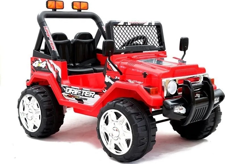 LEAN CARS Elektrické autíčko Jeep S618 EVA, červené