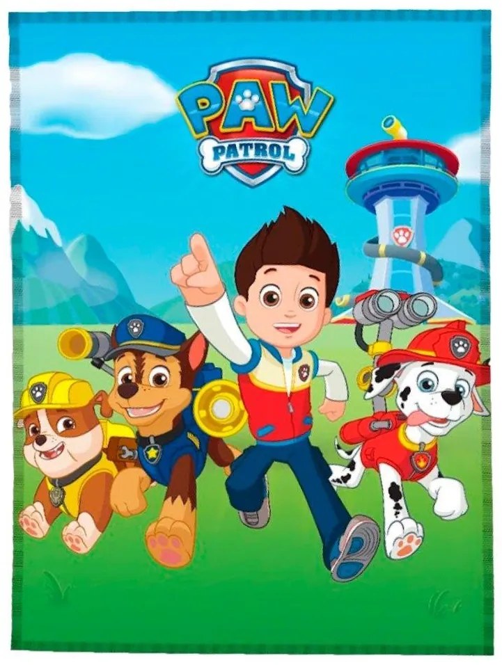 Dětská fleecová deka POLAR PAW PATROL BOY 100x140 cm modrá