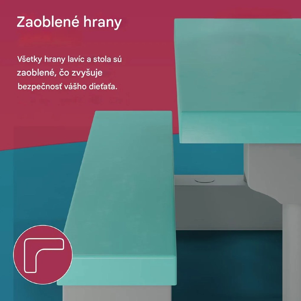 InternetovaZahrada Detský záhradný set so slnečníkom - mentolový