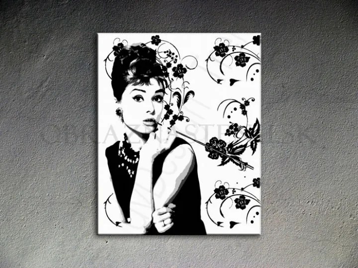 Ručne maľovaný POP Art obraz Audrey Hepburn | rôzne rozmery