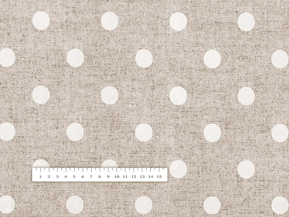 Biante Dekoračné prestieranie na stôl Porto PRT-019 Biele bodky na béžovom režnom 35x45 cm