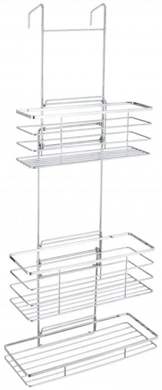 Erga Rafek, trojitá kúpeľňová polička do sprchy na zavesenie 30x12,5x71 cm, chrómová, ERG-YKA-CH.RAFEK-CHR