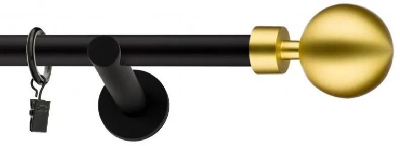 Dekorstudio Garniža jednoradová Guľa MODERN zlatá MIX čierna-matná 19mm Dĺžka: 140cm, Typ príslušenstva: Bez príslušenstva