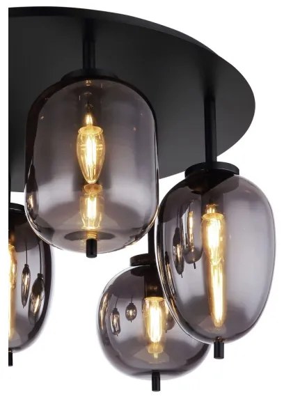 Globo 15345-6D - Prisadený luster BLACKY 6xE14/40W/230V čierna