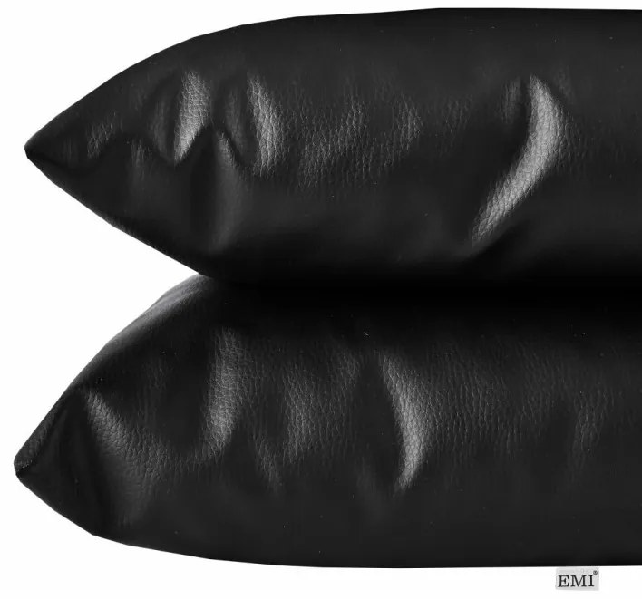 Vankúš čierny ekokoža EMI, Vankúš 45x45 cm