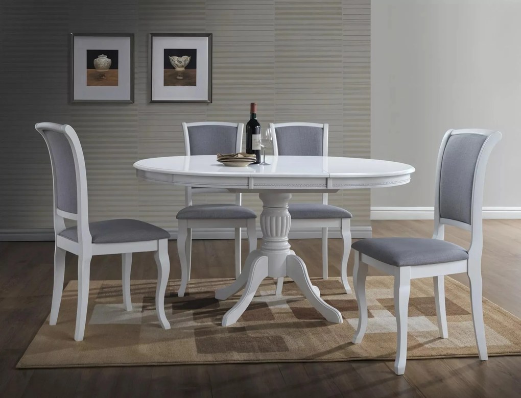 Jedálenský rozkladací stôl Olivia 106/141 cm biely