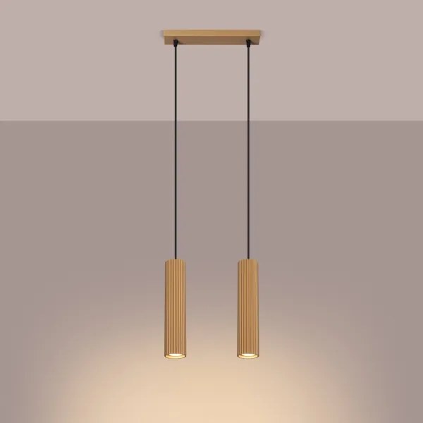 Sollux SL.1555 - Luster na lanku KARBON 2xGU10/10W/230V zlatá
