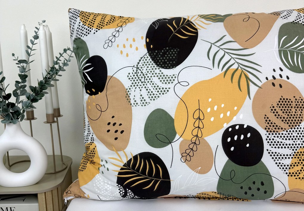 Obliečka na vankúš Tropical Dots 70x90 cm – moderný vzor, 100 % bavlna, zips