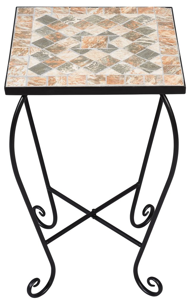 Livarno home Odkladací záhradný stolík s mozaikou (štvorec)  (100373191)