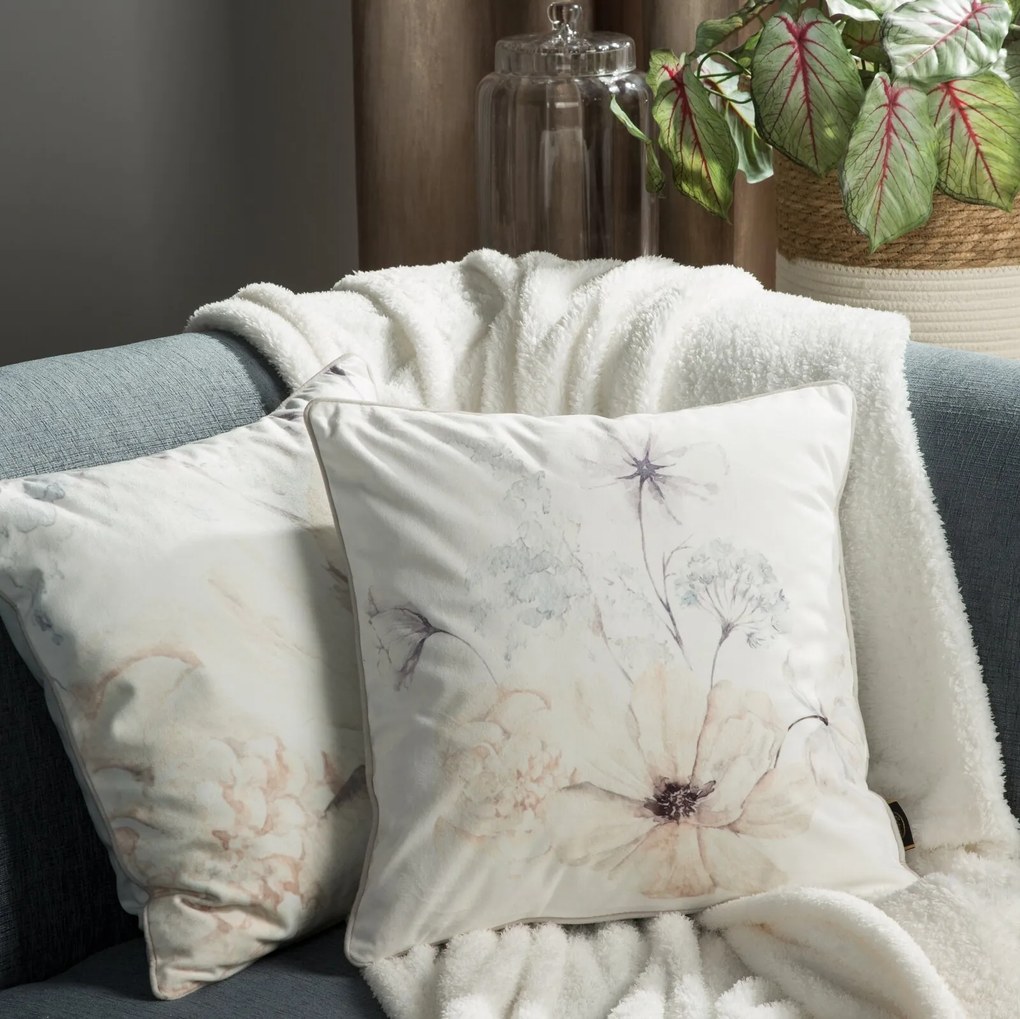DEKORAČNÁ OBLIEČKA NA VANKÚŠ VELVET 127 45X45 CM KVETY