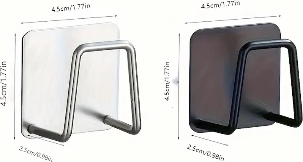 Orion Samolepící háček na houbičku - čtverec BLACK 2 ks