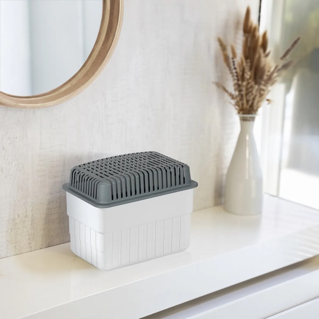 Wenko Odvlhčovač vzduchu do 80 m³ s náhradnou náplňou, 2 x 1 kg, sivá