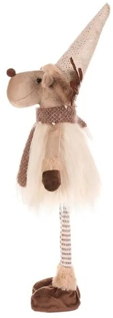 Vianočná dekorácia Sob stojaci, v. 51 cm, béžová/hnedá