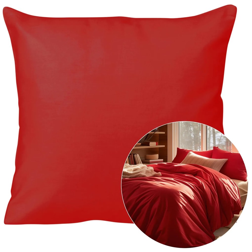 SATÉNOVÁ OBLIEČKA NA VANKÚŠ 029 40X40 CM ČERVENÁ