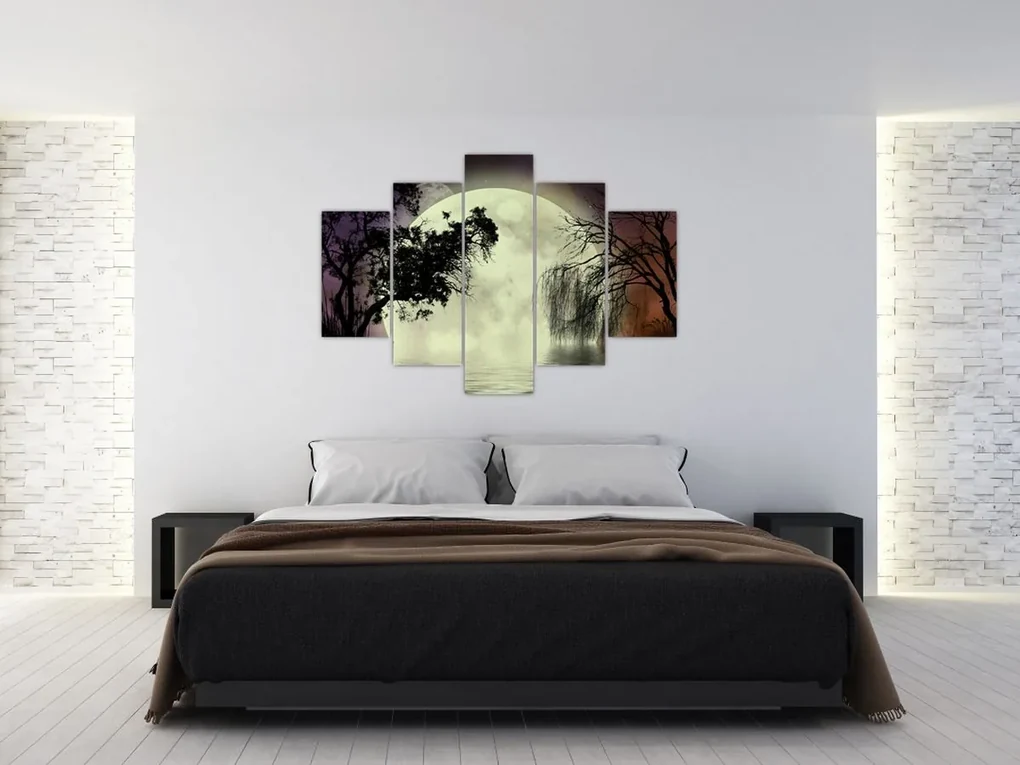 Obraz - Spln nad hladinou (150x105 cm)