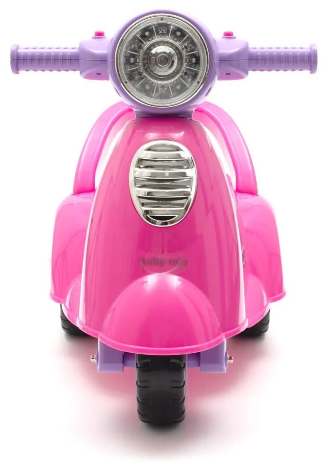 Detské odrážadlo motorka so zvukom Baby Mix Scooter ružové