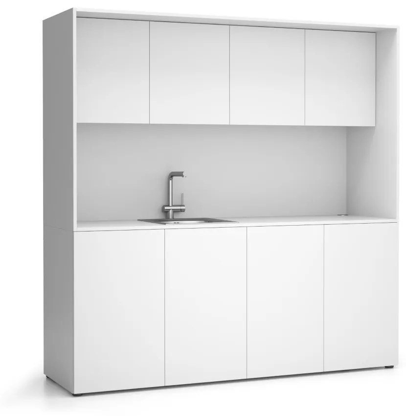 Kuchynka NIKA s drezom a batériou 1963 x 600 x 2000 mm, biela, ľavá
