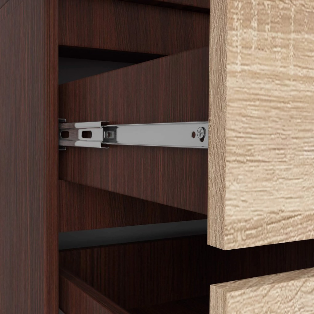 Šatníková skriňa Star so zrkadlom 90 cm wenge/dub sonoma