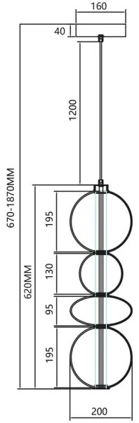 LED Luster na lanku DAPHNE LED/36W/230V zlatá