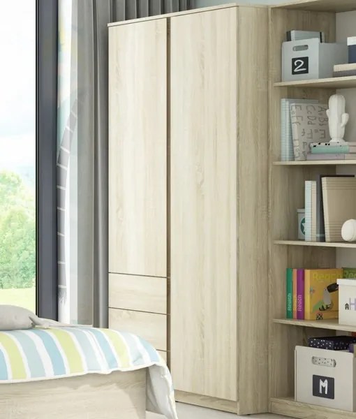 Šatníková skriňa Carlos, dub sonoma, 100 cm