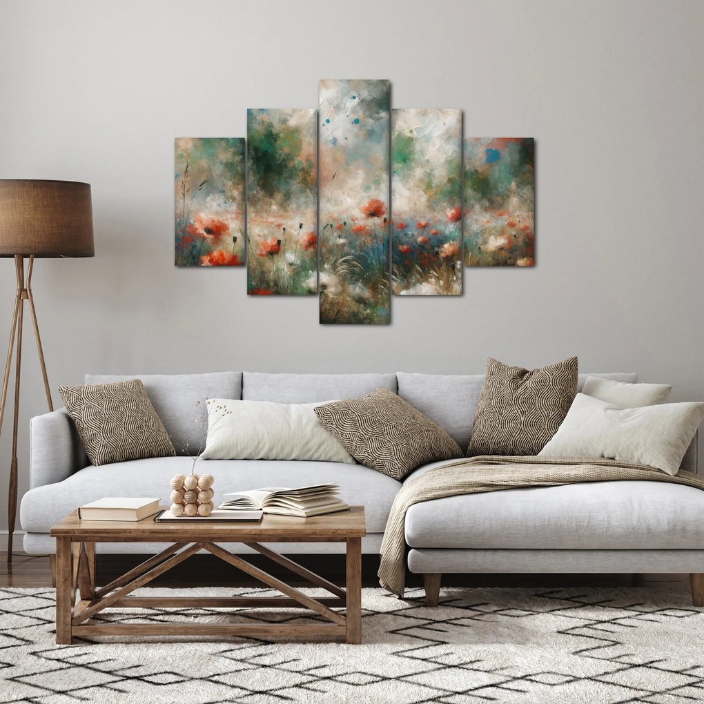 Obraz – Abstrakcia poľa s makmi (150x105 cm)