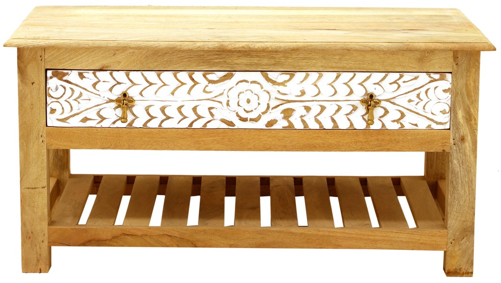 furniture-nabytek.cz - Rustikální konferenční stolek z masivu mango 90x45x60