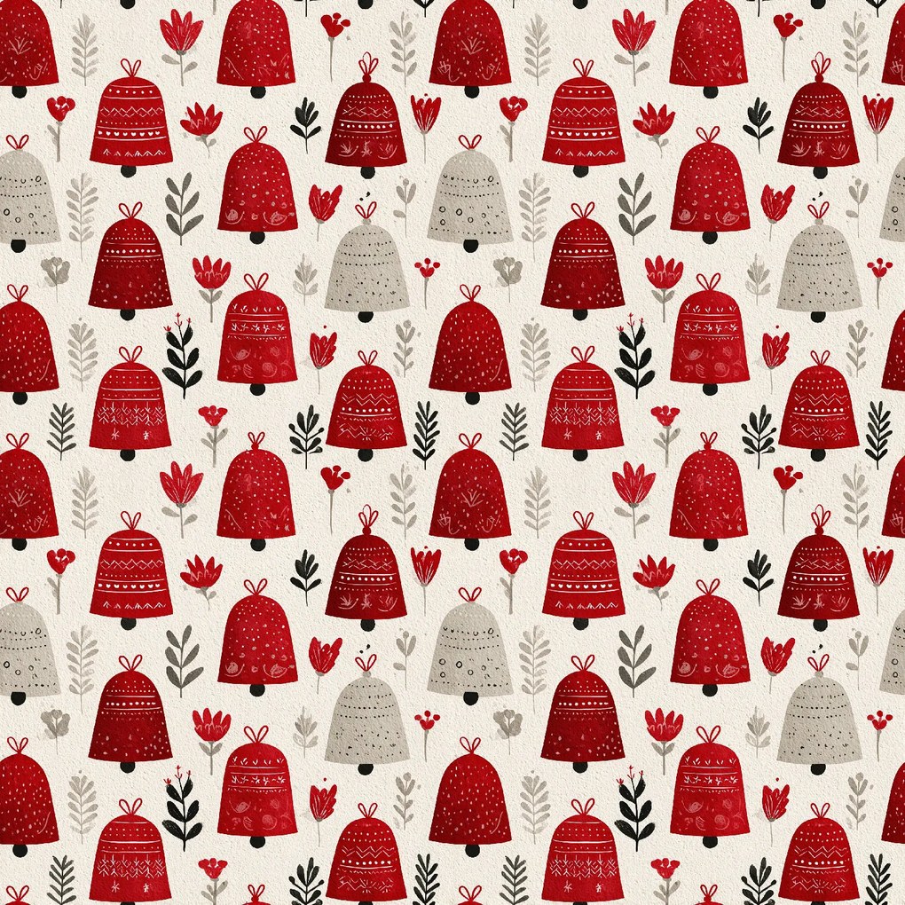 Bavlnená obliečka na vankúš CHRISTMAS BELLS 45x45 cm, farebný
