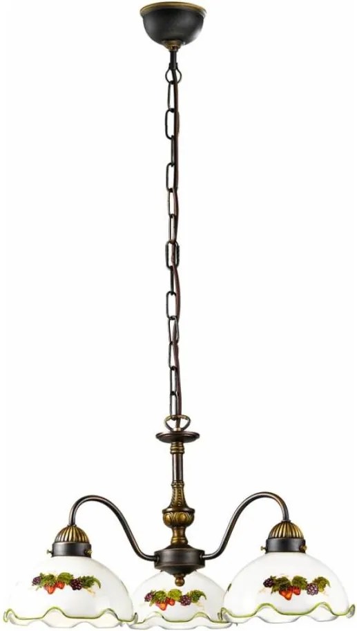 Kolarz 731.83.113 - Závesný luster na reťazi NONNA 3xE27/75W/230V vínová/jahodová