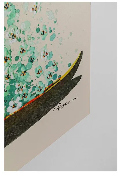 Flower Boat obraz béžovo-zelený 120x160 cm
