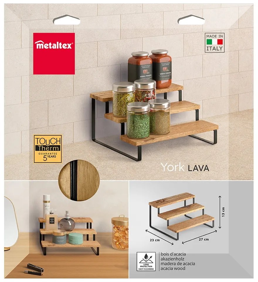 Drevený organizér na koreničky York – Metaltex
