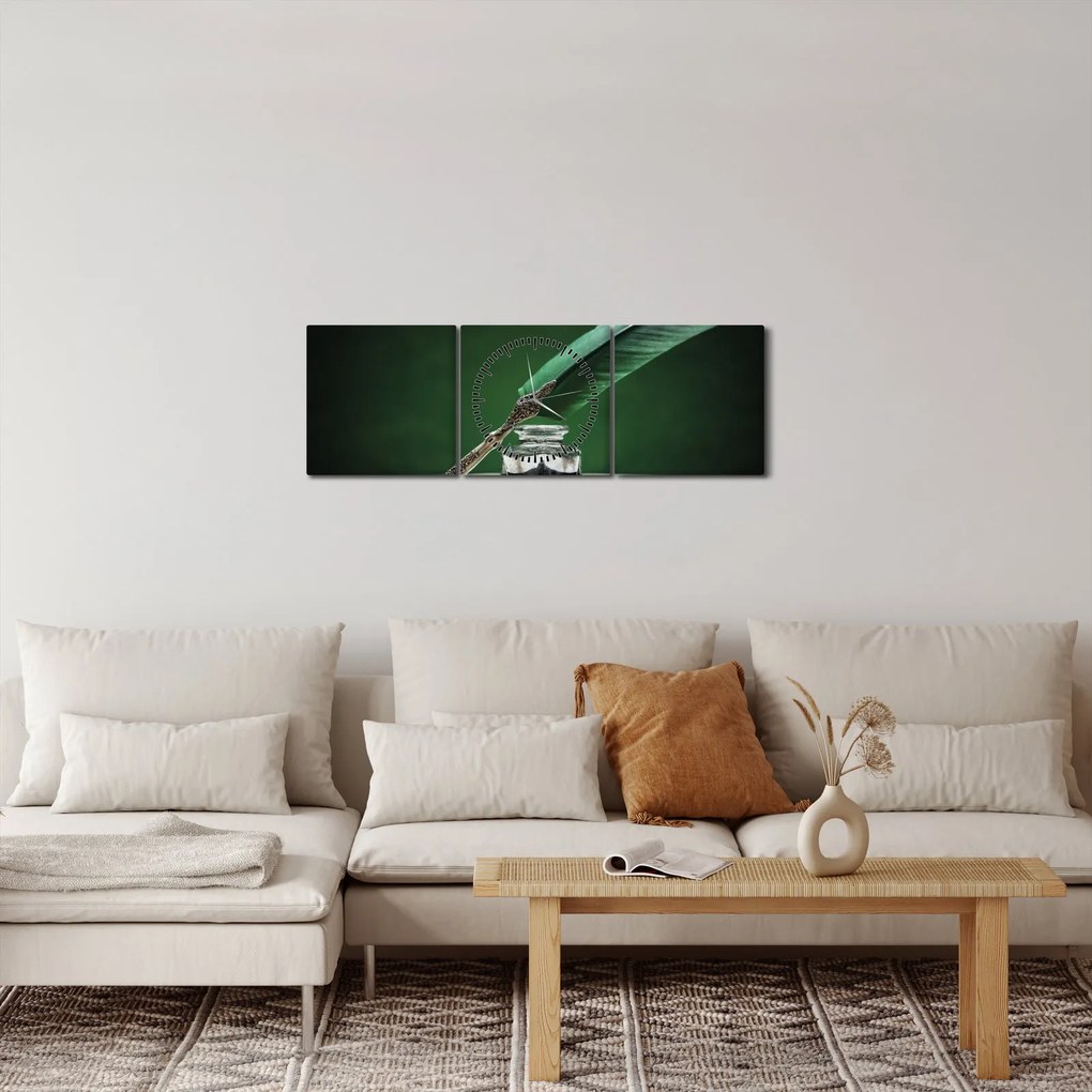 Obraz písacieho pera (s hodinami) (90x30 cm)