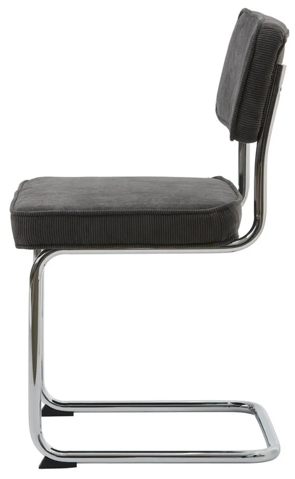 Sivá menčestrová jedálenská stolička Rupert – Unique Furniture