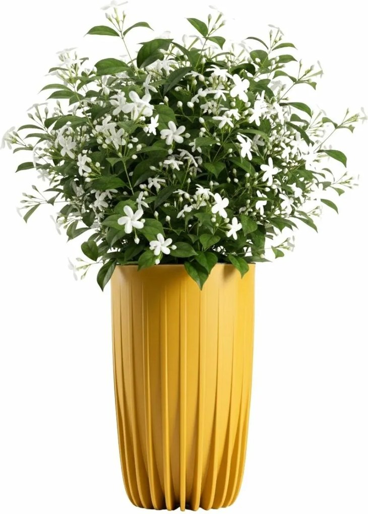 Květináč STRIPPED Eco 29,3x51,5 cm žlutý