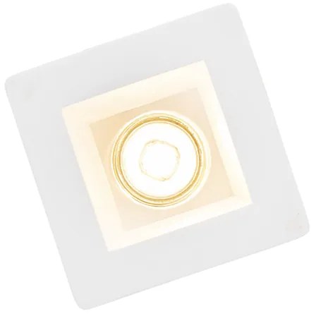 Sada 6 zapustených bodových svetiel biela 12 cm štvorcová - Gypsy Stucco