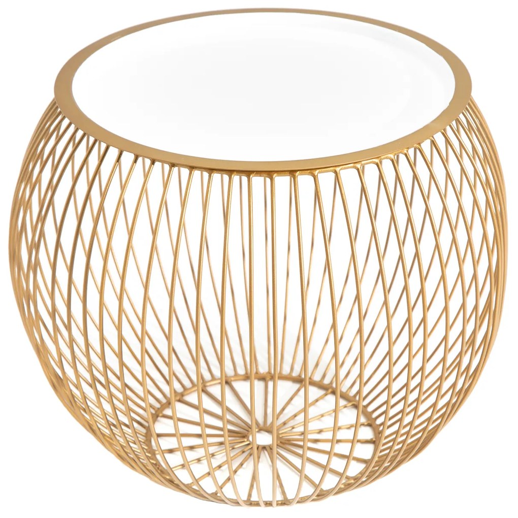 Konferenčný stolík Storage II 41cm zlatá biela
