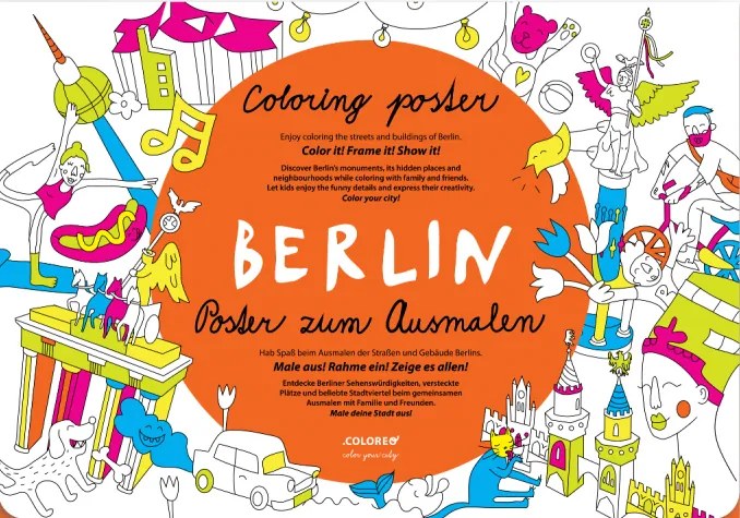 Omaľovánka pre deti - Mapa Berlin