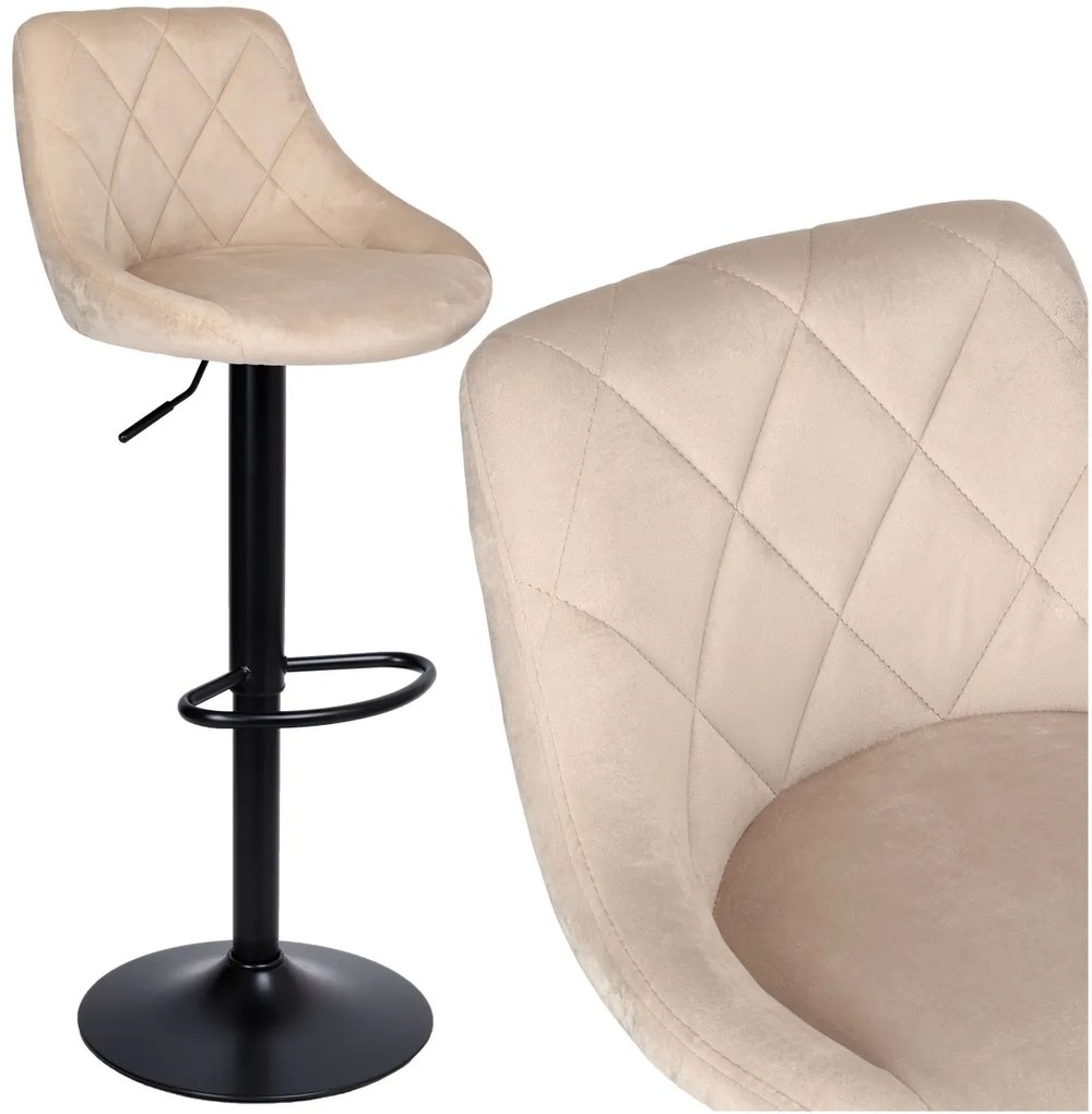 Barová stolička CYDRO čierna béžová